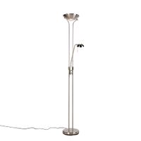 lampara de pie en acero con lampara de lectura con led y dimmer