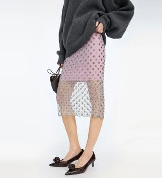 Rotate para mujer. 1166862782 Falda midi lentejuelas Mulani rosa (38), Casual, Fiesta, Poliéster Reciclado