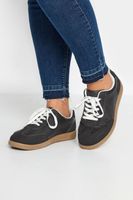 deportivas negras retro con suela de goma en ancho especial