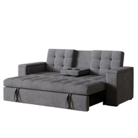 sofa cama de 3 plazas de terciopelo gris noho