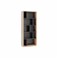 estanteria libreria en melamina roble y grafito 191x80x32 cm