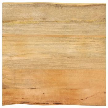 Tablero De Mesa Borde Natural Madera Maciza Mango 60x60x3,8 Cm Vidaxl