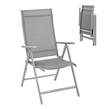 Silla de Jardín Plegable Resistente, Gris / 1