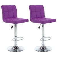 taburetes de cocina 2 unidades cuero sintetico morado vidaxl