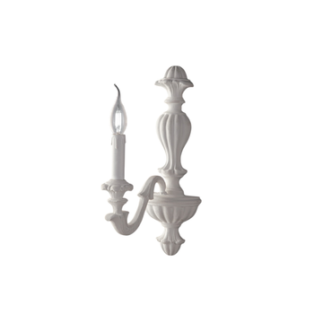 Aplique De Madera Shabby Blanco Leonardo, 1 Luz, 14 Cm, 24 Cm, Bl180-ap1-bco