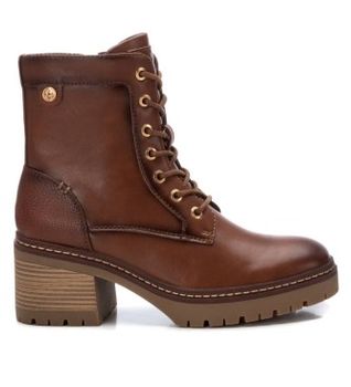 Xti para mujer. 14336803-CAMEL Botines 143368 marrón (37), 5 a 8cm, Cordones, Cremallera, Casual