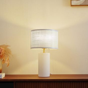 Lámpara de mesa de vidrio blanco