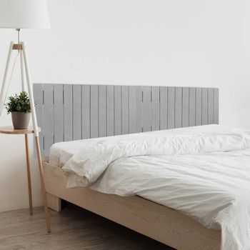 Dhome Cabecero De Madera Reciclada Dm Para Camas De 220 Estilo Palet Horizontal Dual Dividido En 2 Piezas Cama Palet Herrajes Incluidos (220cm Dual, Espigas Gris)