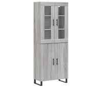 aparador alto - mueble de almacenamiento madera contrachapada gris sonoma 695x34x180 cm es1106