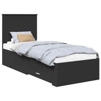 estructura de cama con cajon negro y plata 70 x 190 cm vidaxl