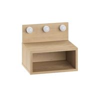 mesilla de noche treo con bombilla de madera - 40 x 30 x 34 cm - beige