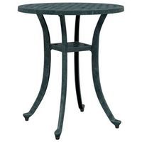 mesa de jardin  mesa de exterior aluminio fundido verde o48x53 cm