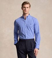 polo ralph lauren para hombre 710928254003 camisa fil-a-fil elastica slim fit azul s casual fiesta algodon clasico manga larga