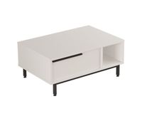 mesa de centro majaajoa 90x60x38 cm - blanco encasa