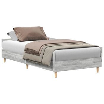 Estructura De Cama Sin Colchón Madera Gris Sonoma 75x190 Cm Vidaxl