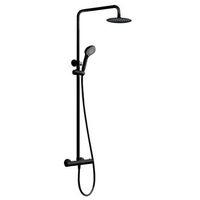 imex r kent columna de ducha termostatico negro mate negro mate