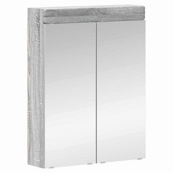 Armario Con Espejo De Baño | Mueble De Baño Tulum Gris Sonoma 60 X 16,5 X 78 Cm