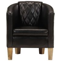 sillon butaca de cuero autentico negro