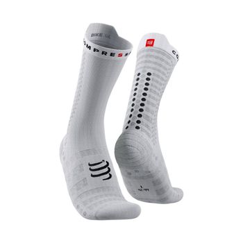 Calcetines Compressport Pro v4.0 Ultralight Bike Blanco Negro, Talla Talla 1