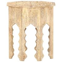 mesa auxiliar  mesa de apoyo de madera maciza de mango o48 cm