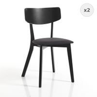 conjunto de 2 sillas de tela negra cm al80 x l44 x p47