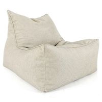 aiire puff exterior jardin moderno - sillon puf con relleno incluido para piscina terraza o salon - tejido premium resistente al agua y rayos uv - bean bag chair de lujo xxl beige