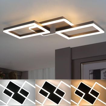 Lámpara De Techo Led , 48 W, Regulable, Lámpara De ,lámpara De Diseño Moderno, Color Negro, Con Mando A Distancia, Lámpara De Para Dormitorio Zmh