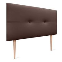 cabecero de polipiel con botones 90x105cm con patas camas 8090 - chocolate