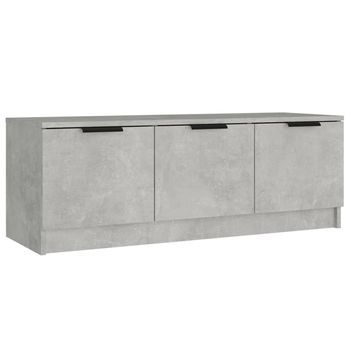 Mueble Tv | Mueble De Salón | Armario Tv Madera Contrachapada Gris Hormigón 102x35x36,5 Cm