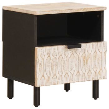 Pack 2 Uds Mesita De Noche | Armario De Noche | Mesa De Noche 40 X 33 X 46 Cm Madera De Mango Maciza