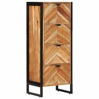 mueble de bano madera maciza de acacia y hierro 40x30x100 cm vidaxl