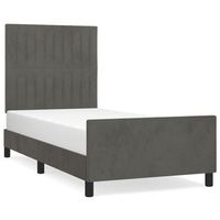estructura de cama sin colchon terciopelo gris oscuro 80x200 cm vidaxl