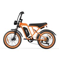 bicicleta electrica plegable pvy a20 con neumaticos anchos de 20 bateria de 48 v y 20 ah naranja
