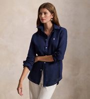 polo ralph lauren para mujer 211970730519 camisa de lino classic fit marino l casual manga larga