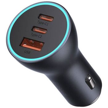 Baseus Golden Contactor Pro Cargador de Coche 2x USB-C/USB 65W Gris