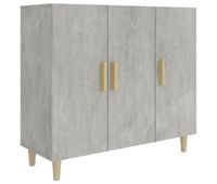 aparador - mueble de almacenamiento de madera de ingenieria gris hormigon 90x34x80 cm es3368