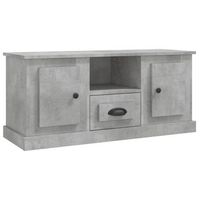 mueble de tv madera contrachapada gris hormigon 100x355x45 cm vidaxl