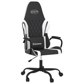 Silla Gaming Cuero Sintético Negro Y Blanco Vidaxl