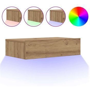 Mueble De Tv Con Luces Led Roble Artisan 60x35x15,5 Cm Vidaxl