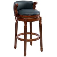 taburete de bar - mueble de cocina - cuero y madera - azul y blanco marfil 548x548x96cm
