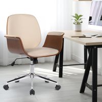 silla de oficina giratoria regulable en madera nogalcrema