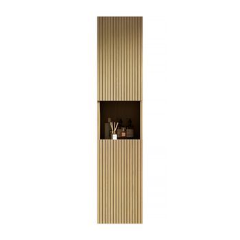 Armario De Pared - Mueble De Baño - Madera Contrachapada - Roble Dorado (35x35x160cm)