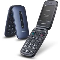 panasonic kx-tu550exc telefono movil plegable para personas mayores 4g 28 azul