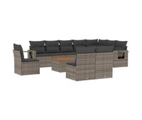 vidaxl set de sofas de jardin 11 pzas y cojines ratan sintetico gris
