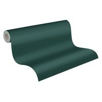 papel pintado livingwalls liso efecto lino verde oscuro - as-379534 - 53 cm x 1005 m
