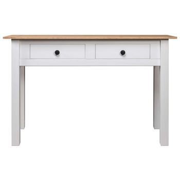 Mesa Consola | Mesa De Entrada | Mesa Auxiliar Madera Maciza Pino Panamá Blanco 110x40x72cm