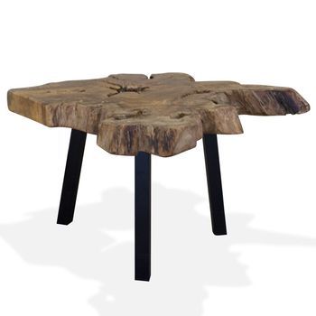 Mesa De Centro，mesa Auxiliar，mesa De Café De Teca Genuina 80x70x38 Cm
