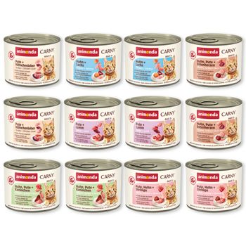 animonda Carny Adult 12 x 200 / 400 g - Pack de prueba - Pack mixto de ave (12 x 200 g)