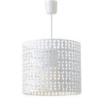 lampara de techo redonda de metal calado blanco de estilo arabe de 25x29 cm ideal para dormitorio salon o recibidor cable blanco de 60 cm casquillo e27 no incluye bombilla casaseleccion