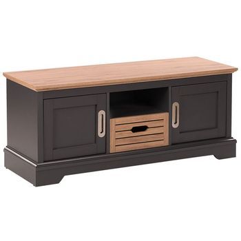 Mueble Tv Gris Hasta 52″ Aparador Tv Con 2 Armarios Y 1 Cajón Garet